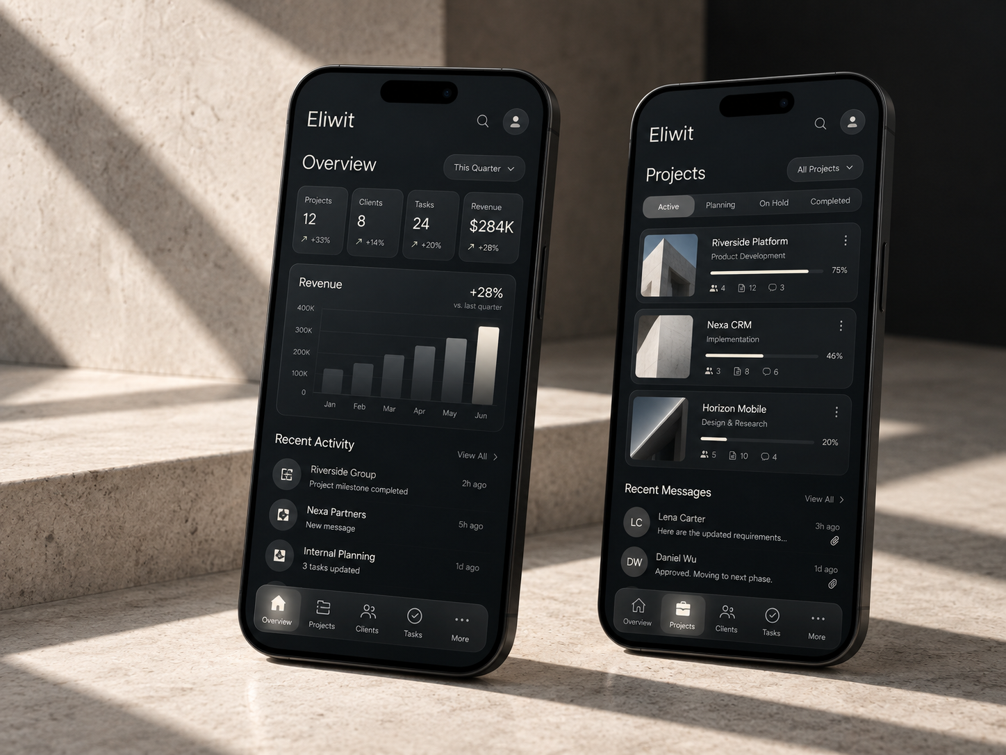 Mobile project interfaces